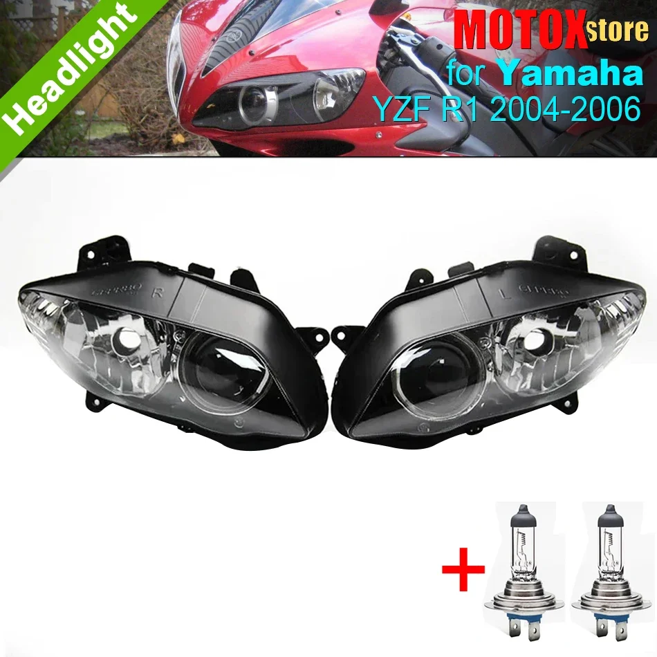 

Fit for Yamaha YZF R1 2004 - 2006 Headlamp Assembly YZF1000 Front Headlight YZF-R1 Head lamp 2005