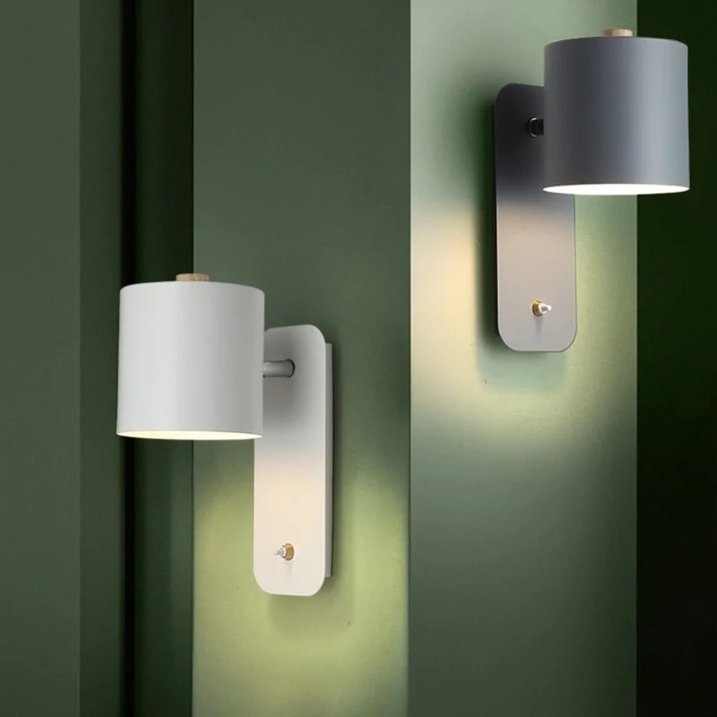 Nordic Wall Lamp Indoor Interior Lighting Sconce Fixture for Living Bedroom Bed Lamps Home LED with Switch Corridor