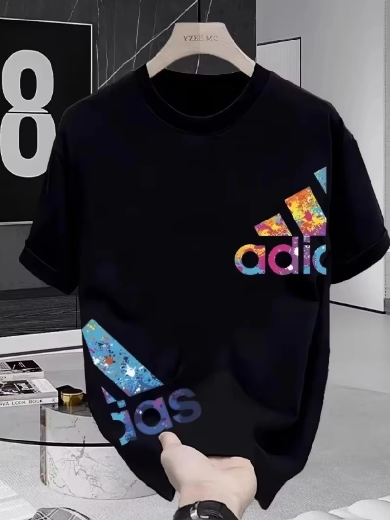 New short-sleeved T-shirt made of 100% pure cotton, suitable for both men and women. It is a summer style, loose and casual. S584d0774c0da40989f21c1b8d6b1694dO