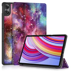 Premium PU Leather Tri - Fold Stand Tablet Case with Auto Sleep/Wake Function - Hard Back Protector for Redmi Pad 2 Pro 2025 (YHX)