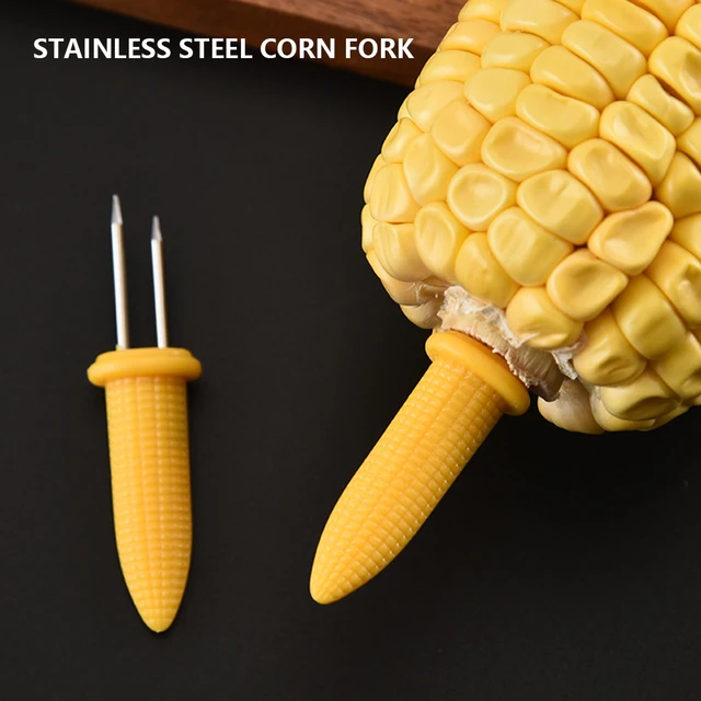10/20Db Kukorica Nyárs Villák Rozsdamentes Acél Cob Bbq Villabarancs Hordozható A Sonkás Villákon Party Camping Piknik