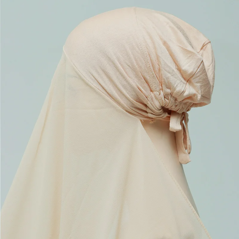 Instant Chiffon Hijab Bandage Undercap Fashion Solid Color Chiffon Head Wraps Under Scarf Caps For Muslim