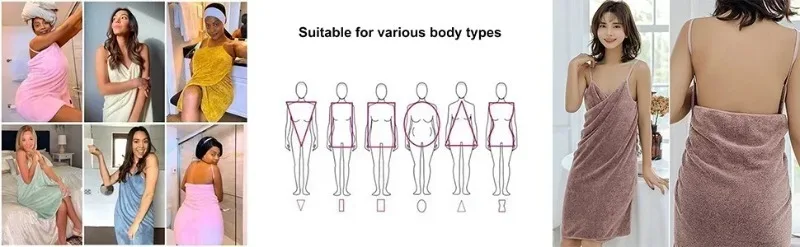 Shoulder Straps Wearable Bath Towel for Women