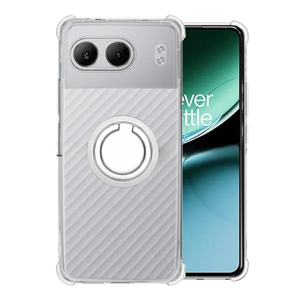 Transparent Silicone Case with Magnetic Ring Stand and Shockproof Airbag Protection