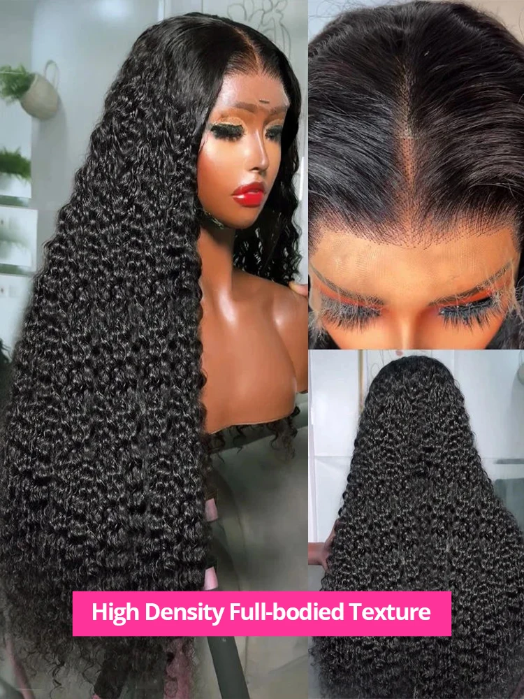 Human Hair Wig 300% High Density Loose Deep Wave 40Inch 13x6 13x4 HD Lace Frontal Full Glueless Ready To Go Preplucked Curly