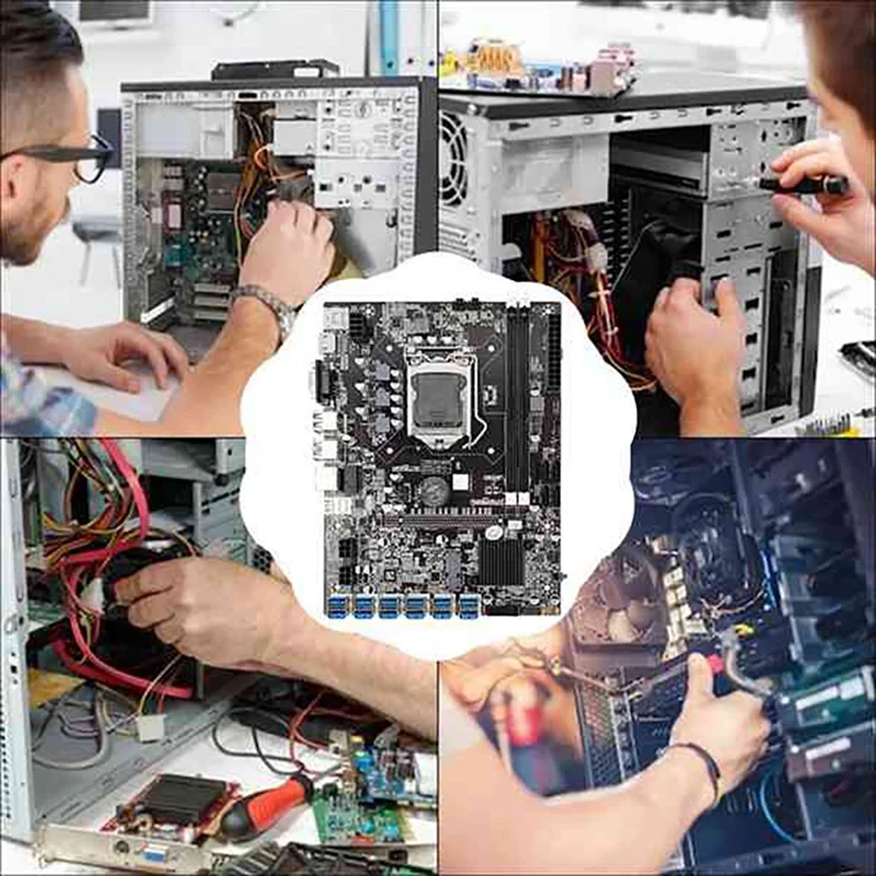 best desktop motherboard B75 BTC Mining Motherboard With G530/G630 CPU+Screwdriver+Switch Cable+SATA Cable 12 USB3.0 Slot LGA1155 DDR3 RAM SATA3 best computer motherboard for gaming