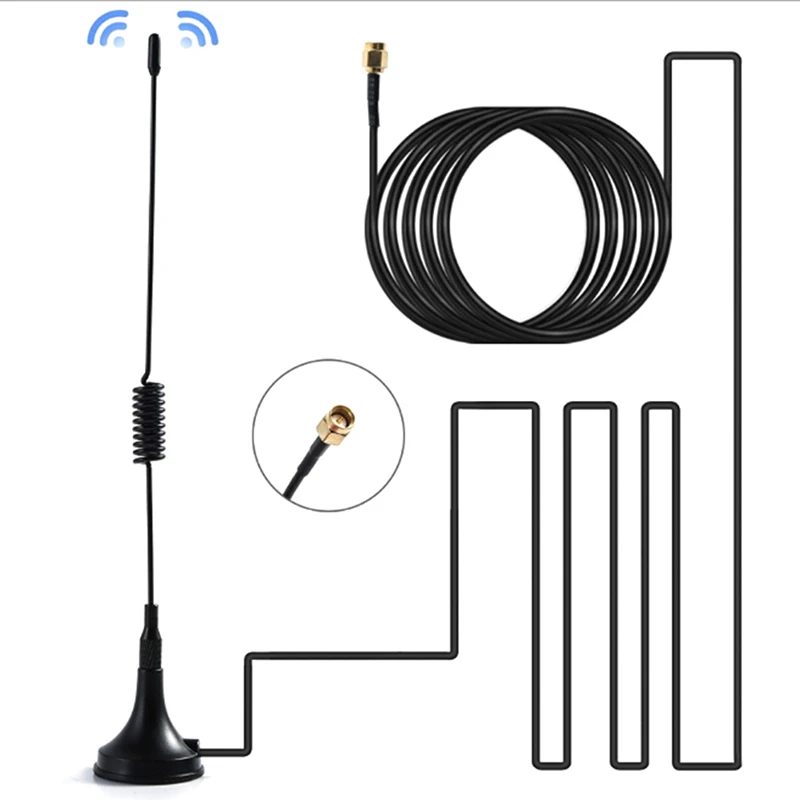 

1pc GSM GPRS Antenna 900 -1800Mhz 3dbi SMA Cable 1 M Remote Control Magnetic Base