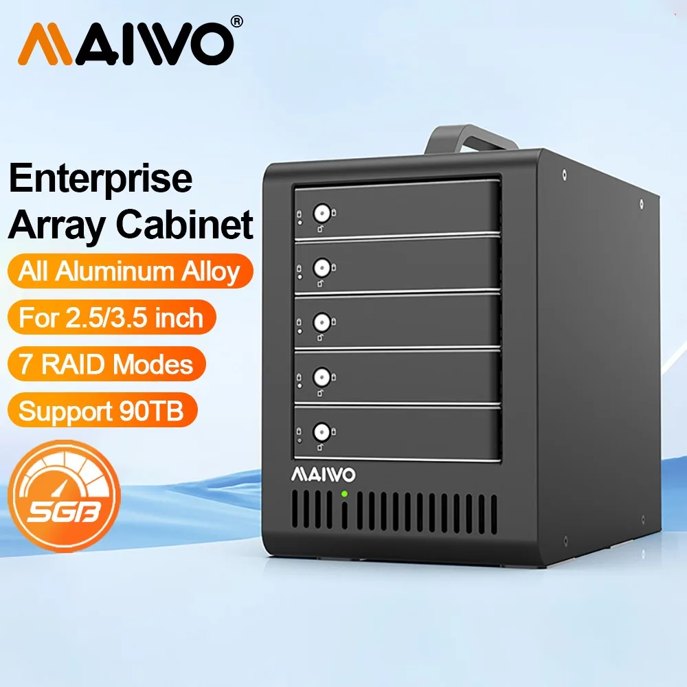 

MAIWO Enterprise Array Cabinet USB3.0 HDD Enclosure SATA To 2.5/3.5 Inch Hard Disk Box Docking Station PC Case With 7 RAID Modes