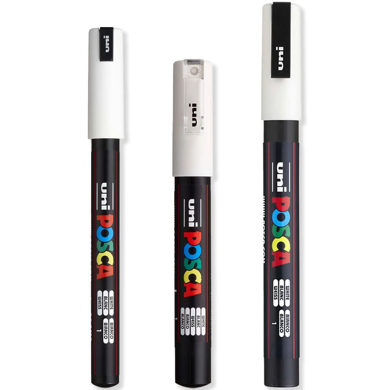 3pc UNI POSCA Marker Pen,White rotulador permanente Black Acrylic Graffiti PC 1M 3M 5M POP Pen For Glass Ceramic Leather Fabric 3