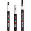 3pc UNI POSCA Marker Pen,White rotulador permanente Black Acrylic Graffiti PC 1M 3M 5M POP Pen For Glass Ceramic Leather Fabric 3