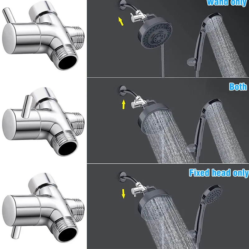 Shower Diverter Valve Bathroom Faucet Switch Valve Shower Tap Connector Splitter Water Diverter Bathroom Accessories diverter valve shower head diverter valve