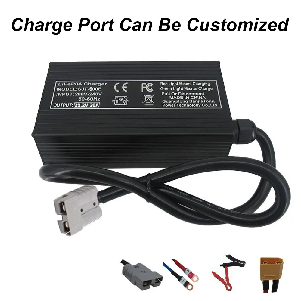 24V 20A LiFePO4 バッテリー急速充電器 8S 29.2V 24 ボルト 50AH 100AH