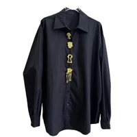 Chemisiers en coton à paillettes amovibles pour femmes, Design de marque de luxe, chemises à manches longues, tendance printemps 2026, noir et blanc, vêtements pour femmes 6