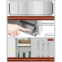 ชั้นวางของติดผนังสแตนเลสสำหรับตู้ครัว ประตูบานเลื่อน รับน้ำหนักได้มาก สำหรับใช้ในร้านค้า/บาร์ 5