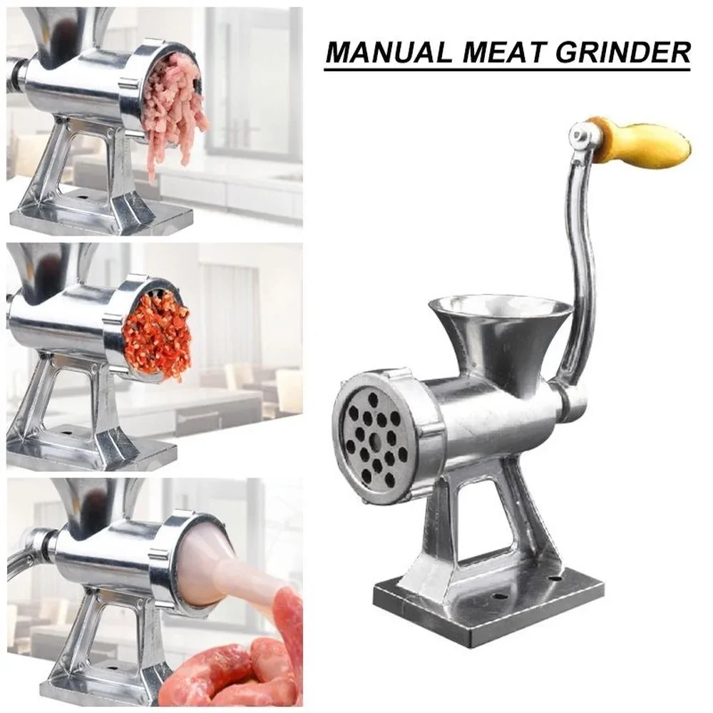 Aluminium Alloy Hand Operate Manual Meat Grinder Sausage Beef Mincer Crank & Tabletop Clamp Kitchen Home Tool meat grinder food grinder attachments