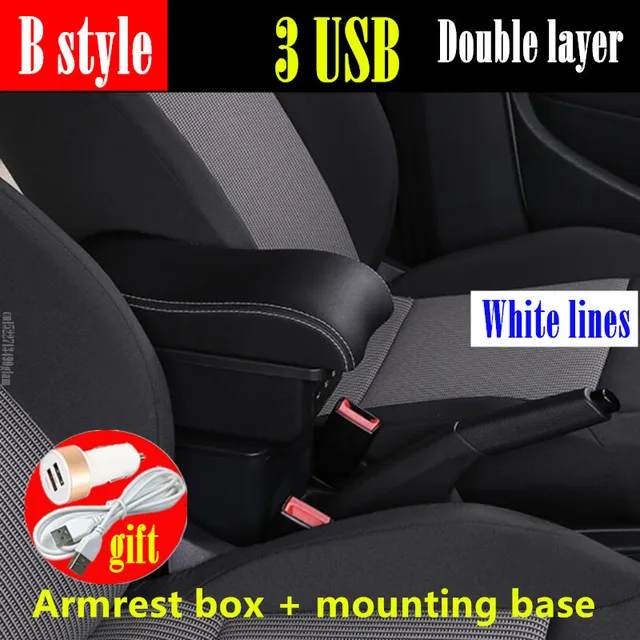 For Nissan Kicks Armrest Box For Nissan Kicks 2016-2023 Car Armrest Central  storage Box with USB Interior Car Accessories - AliExpress