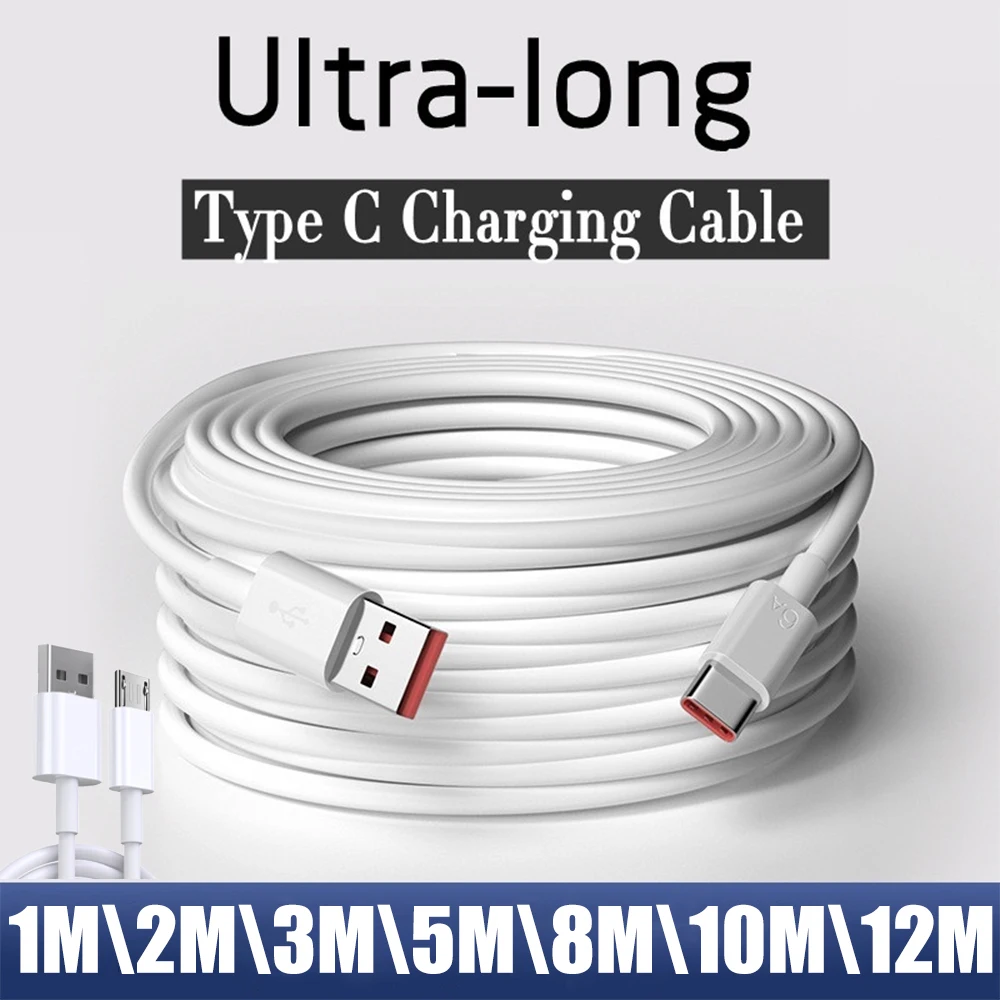 

USB C Micro USB Cable 66W Fast Charge 1M 2M 3M 5M 8M 10M 12M Device Universal Charging Data Cable for iPhone Samsung Camera PS5