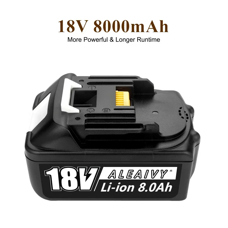 Power Tool Battery Rechargeable Lithium Batteries 8.0Ah BL1830 Rechargeable 18V Lithium ion Battery for Compatible Makita 18V Battery BL1850 1860 Cordless Power Tool