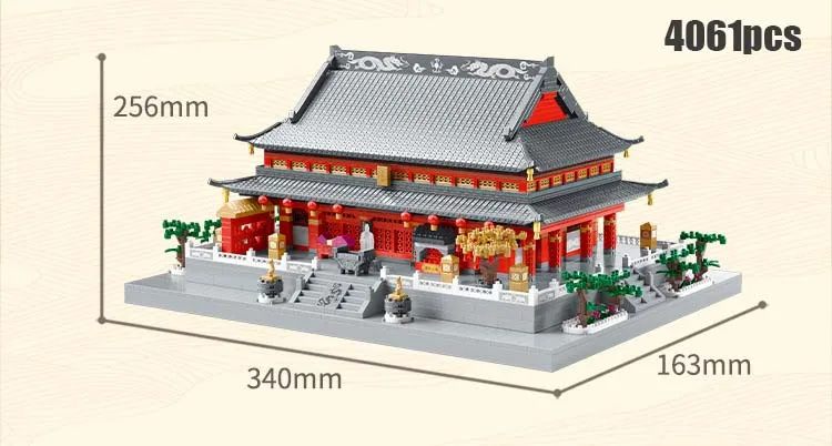 City Architecture Micro Building Blocks Chinese Ancient Palace Models Diamond China Courtyard Great Wall Toys Gifts