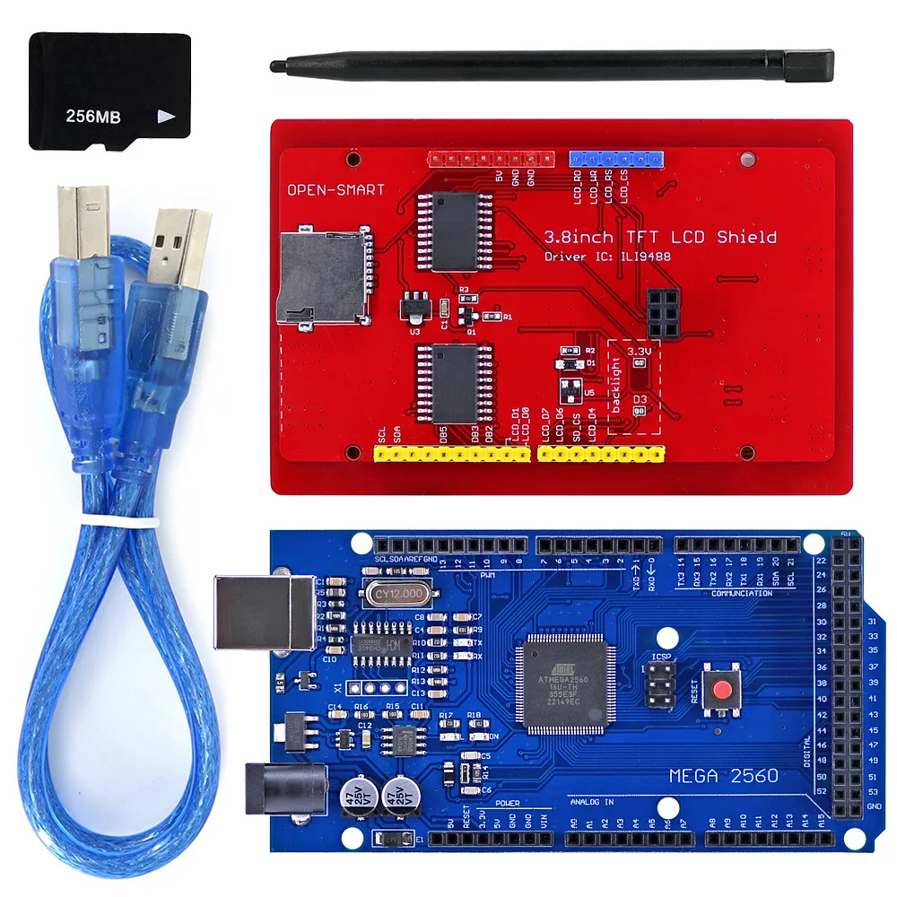 TFT LCD ÷  ŰƮ, ġ ũ º ũSD ī ,   TF ī, Mega2560, Arduino ȣȯ, 3.8 ġ