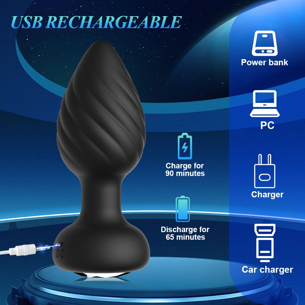 Plug anale vibrante con telecomando wireless per uomo_voghion.com