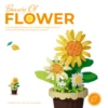 Micro diamond particles flower building blocks bonsai garden romantic office decoration potted plant model set children's toys 5