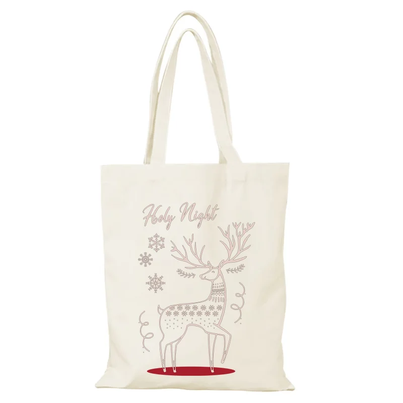 Neujahrsgeschenk Mann Einkaufstasche Frau Cartoon Frohe Weihnachten Damen Einkaufstasche Handtaschen Dame Taschen Sac De Courses Eco Shopper die – Detail 10