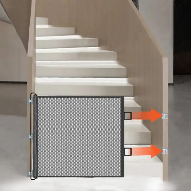 Automatic Pet Mesh Isolation Net Retractable Gate For Kid Dog Fence Easy Install For Stairs Doorways Outdoor pet fence barrier