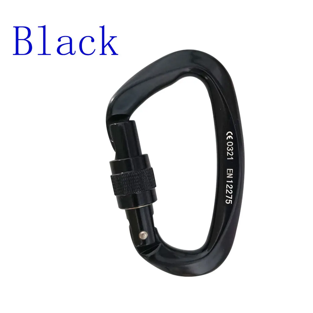 Climbing Carabiner 25KN D Shaped Climbing Carabiner Aluminum Alloy Mountaineering Caving Master Screw Lock Buckle ock Climbing Escalade Equipement Climbing Buckle