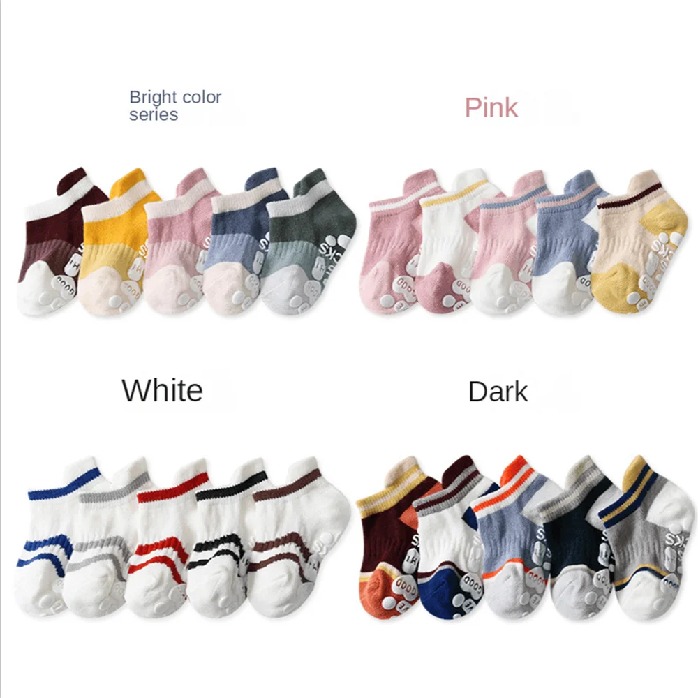 5 Pairs/Set Cute Baby Socks Glued Non Slip Low Top Socks For Infants Color Matching Kids Socks Baby Girl and Boys 13 S584e7c5d086a49b5a30fcda4adfc40bdd