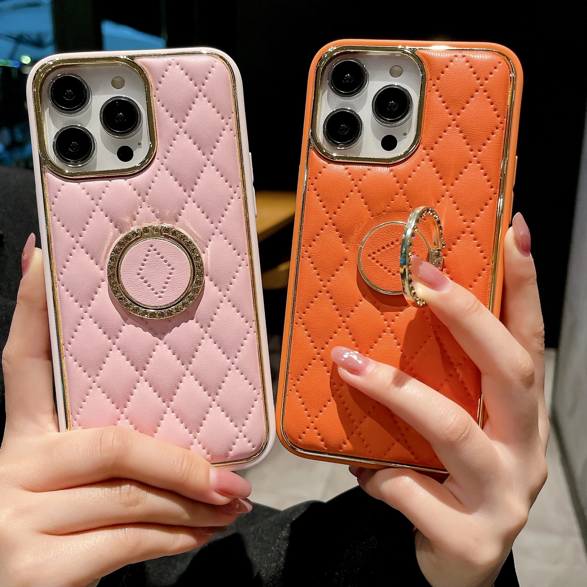 Custodia Per Telefono Placcata Oro Iphone 11/11 Pro Max/12/12 Pro/12 Pro Max/ 13/13 Pro/13 Pro Max/14/14 Pro/14 Pro Max Custodia Con Fibbia Ad Anello