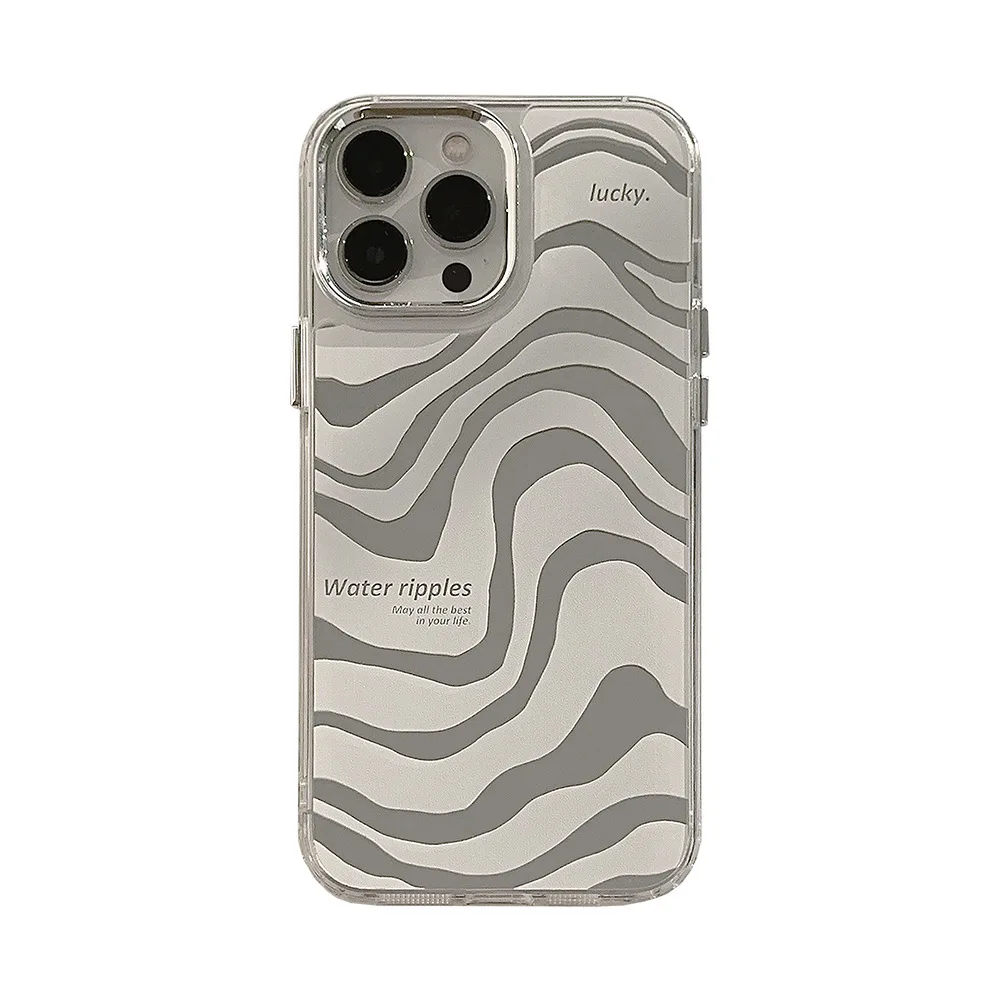Specchio Astratto Iphone14 Custodia Per Cellulare 15 Plus Simple 13 Advanced 11 Specchio Per Il Trucco 12 Promax Zebra Pattern