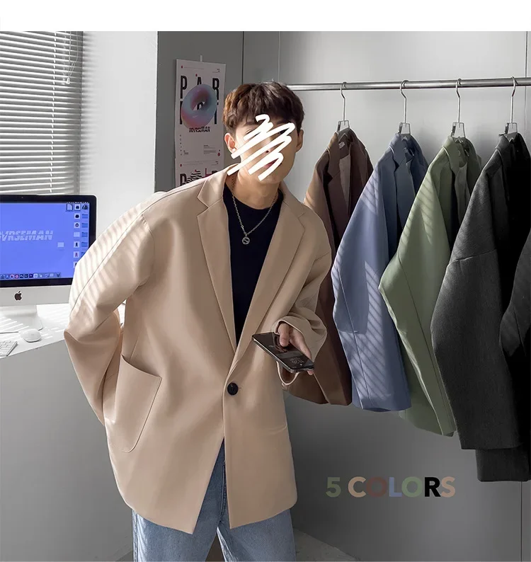 Description Picture 2 of itemTrendy Korean Style Casual Suit Jacket For Men Lightweight Ins Small Western-style Clothes Loose Fit Fashionable Top