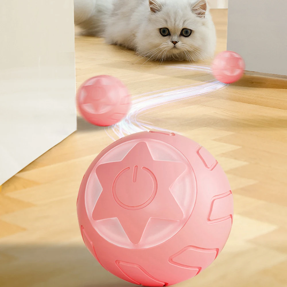 

Pet Smart Cat Toys Automatic Rolling Ball Electric Cat Toys Interactive For Pet Cats Training Self-moving Bounce Ball Kitten Toy