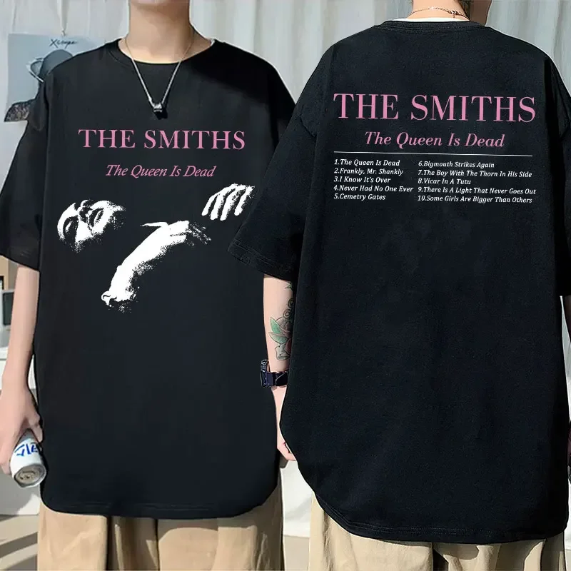 

The Smiths The Queen Is Dead Double Sided Print Tshirt Punk Rock Band 1980's Indie, Morrissey T-shirts Men Women Oversized Tees