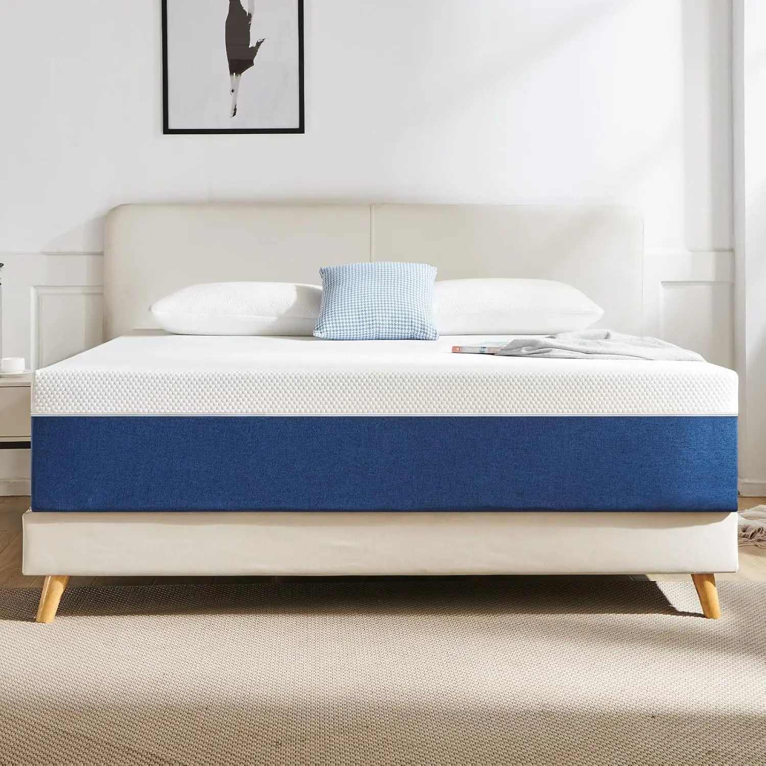 10 Inch Gel Memory Foam Mattress Firm Support Removable Cover Fits Various Bed Frames Non Fiberglass Queen Size Mattress