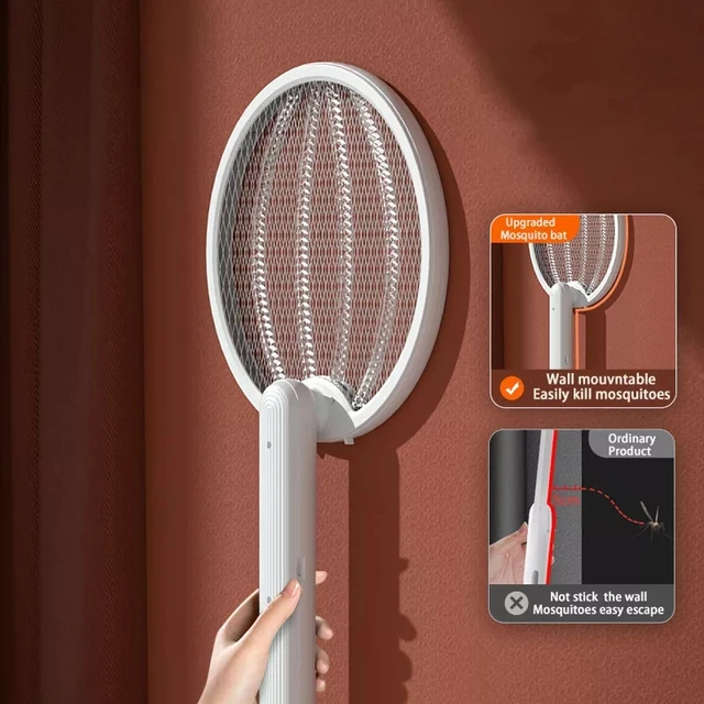 Elektromos Szúnyog Swatter Kézi Forgatható Szúnyoggyilkos Lámpa Összecsukható Uv Könnyű Hiba Zapper Wallmounted Töltő Légy