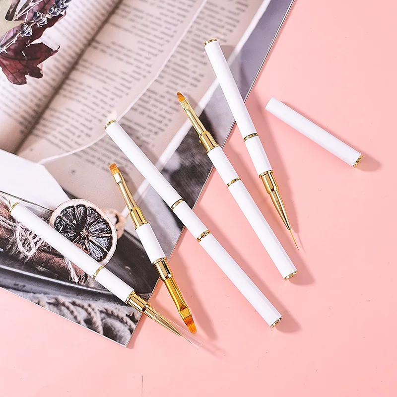 Dual-ended Nail Brush Acrylic Nail Art Brushes Professional Gel Nail Polish Liner Flower Painting Drawing Manicure Tools 4