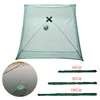 60/80/100cm Landing Fishing Net telescopic Large Capacity Umbrella Nylon Mesh Fishing Cast Folding Outdoor Fish Trap Bait Net 5