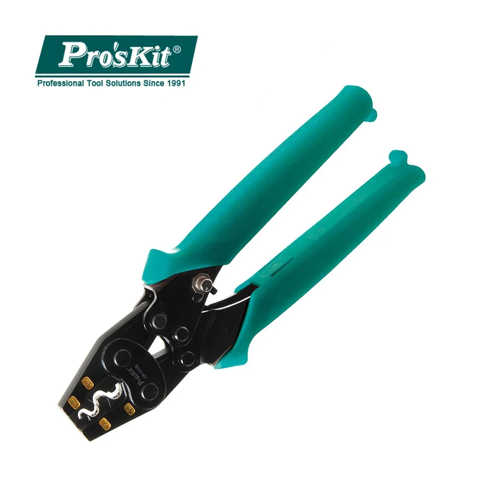 

Pro'skit CP-151B Miniature Terminals Ratchet Line Pressing Pliers Tool Automatic Stripping Non-insulated Network Cable Pliers