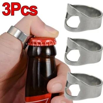Sacacorchos de acero inoxidable con forma de anillo, herramienta versátil para abrir botellas de vino, abridor de botellas de cerveza, de 1 a 3 piezas 1
