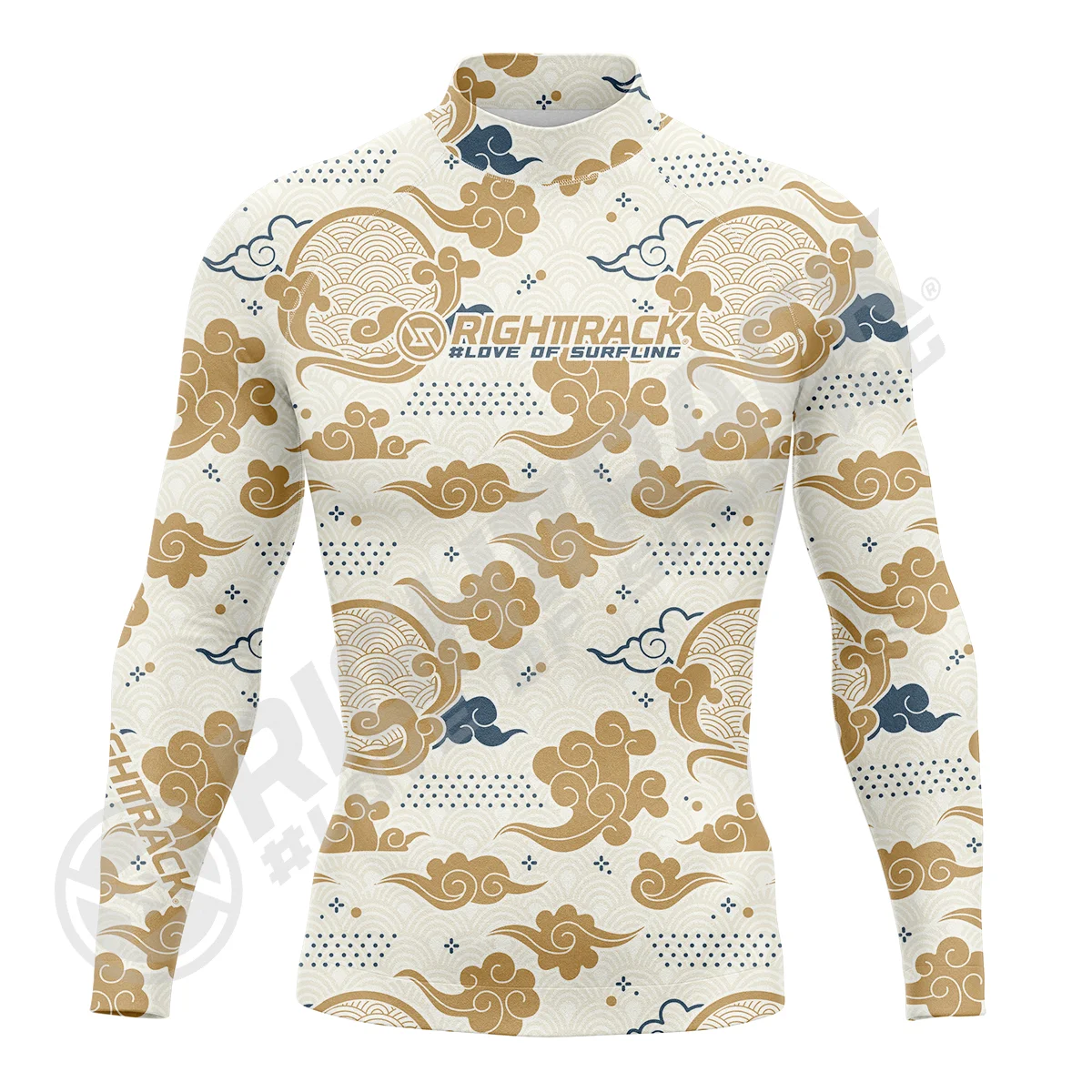 Men's Surfing Shirt Spray Camo Lycra Rashguard RIGHTTRACK Surf Sportswear Beach UV Swimwear UPF50+ mens surfing rashguard