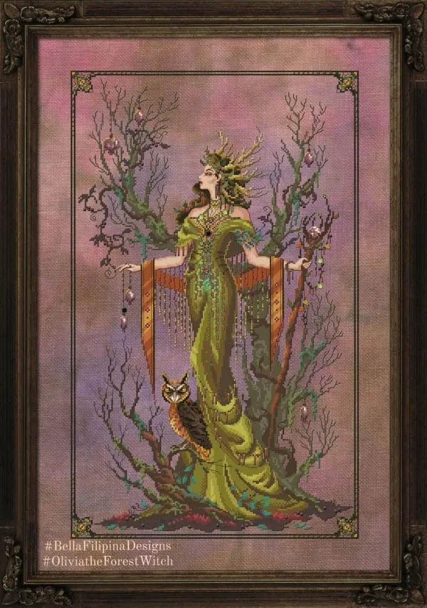 BF Forest Witch Forest Witch Olivia 44-64 Handmade Needlework Embroidery DIY DMC Cross Stitch Kits Crafts 14CT Unprinted