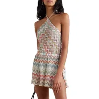 Sexy  Wave Print Backless Split  Suit for Women mid Waist Long Pants No Brand Registered Trademark - Image 5