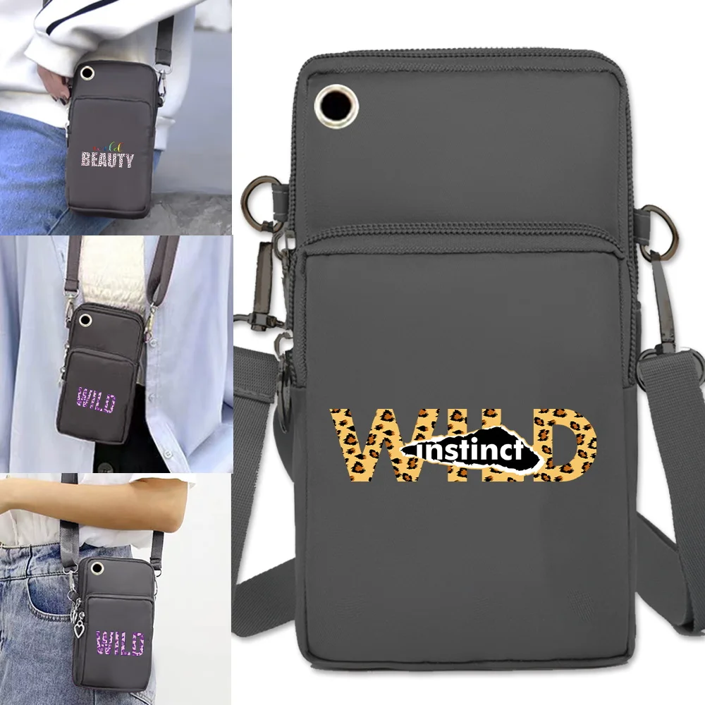 Mobile Phone Bag Universal IPhone/Huawei Handbags Women Purse Simple Cell Phone Waterproof Wallet Shoulder Bags Sports Arm Bag