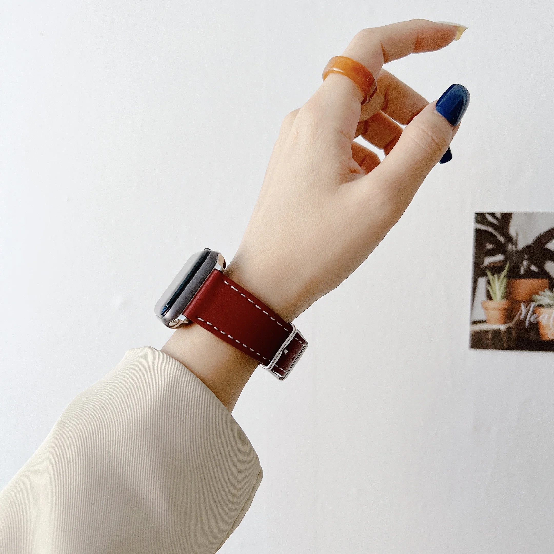 Leather Strap For Apple Watch Ultra 8 7 49mm 45mm 41mm 6 5 4 SE 44mm 40mm sport original wristband For iwatch 3 42mm 38mm band