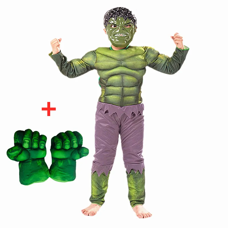 Superhero Mask Costume Foam Gloves Dress Up Movie Character Muscle Costume Halloween Carnival Kids Gift