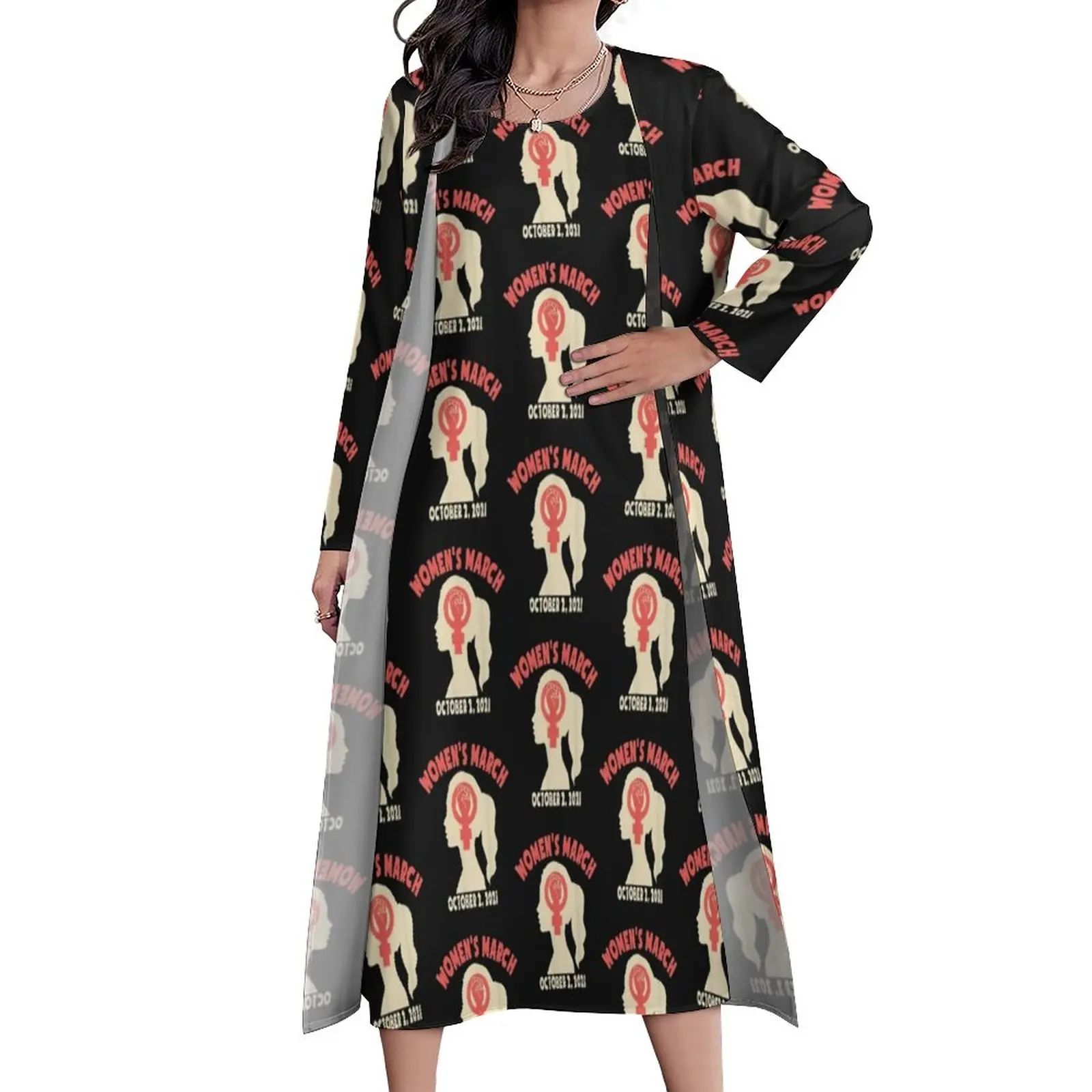 

Women Reproductive Rights Dress Feminist Party Maxi Dress Two-Piece Custom Bohemia Long Dresses Street Fashion Oversize Vestidos