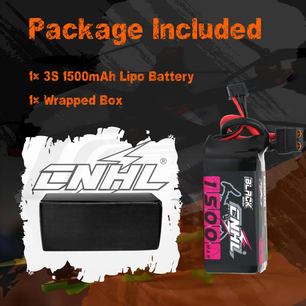 2pcs CNHL 3S 11.1V Lipo Battery 1100mAh 1300mAh 1500mAh 100C With XT60 T Plug for FPV Airplane Helicopter Drone Quadcopter Hobby 6