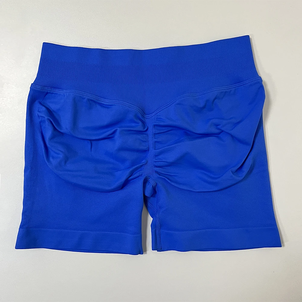 Impact Shorts Low Ribbed Waist Band Yoga Shorts Seamless Scrunch Bum Workout Gym Shorts Booty High Stretch  Sport Running Shorts 5